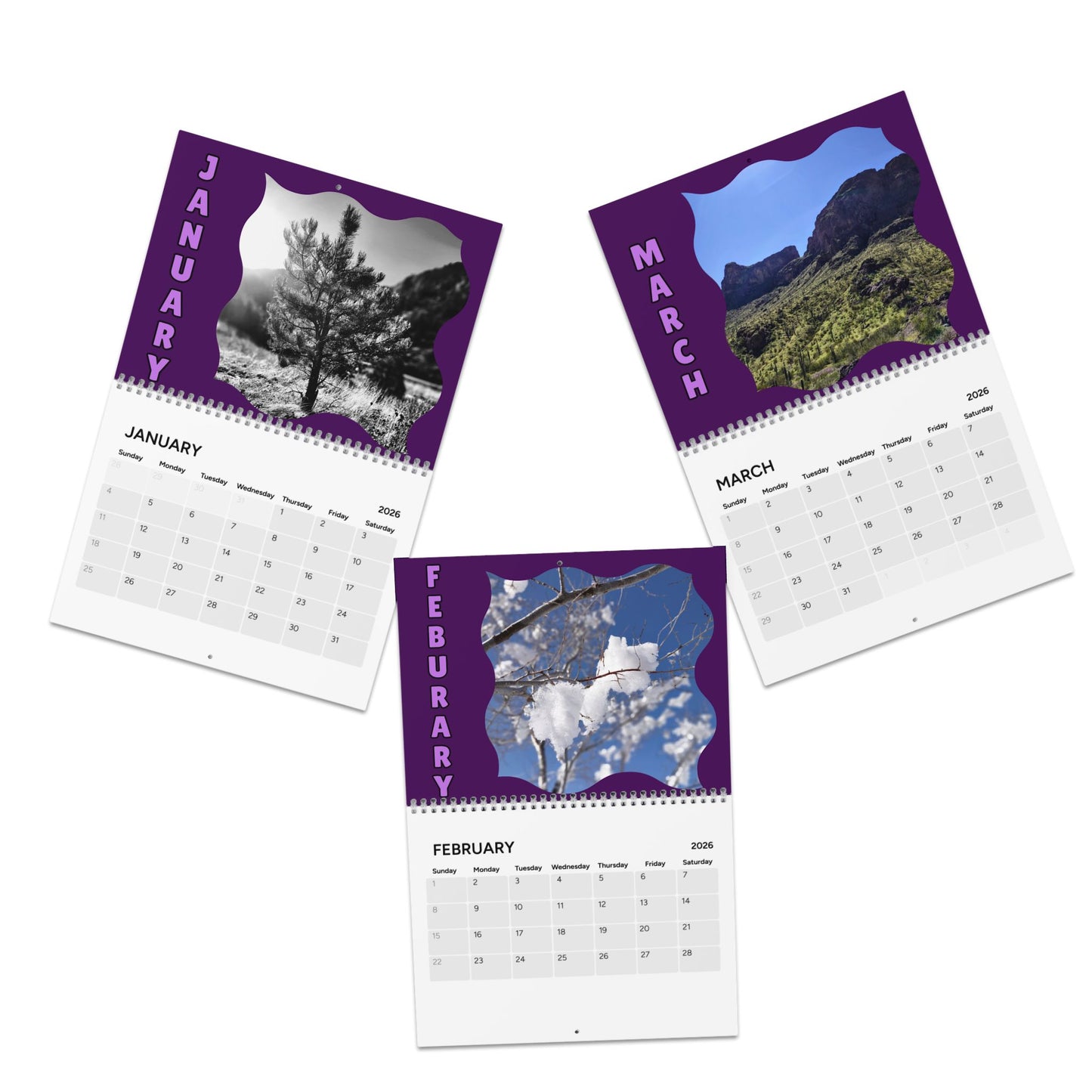 2026 Wall Calendar — Scenic Nature Photography Calendar