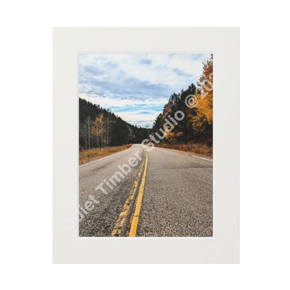 Mountain Road Photography Print | Adventure Landscape Art 11″ x 14″ (Vertical) / White Print